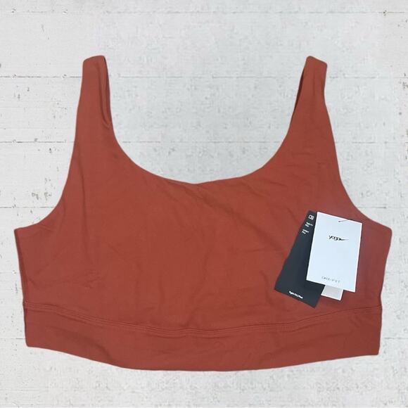NWT Nike Yoga Luxe Women's Infinalon Cropped Tank Rust Size 1X - Picture 3 of 10